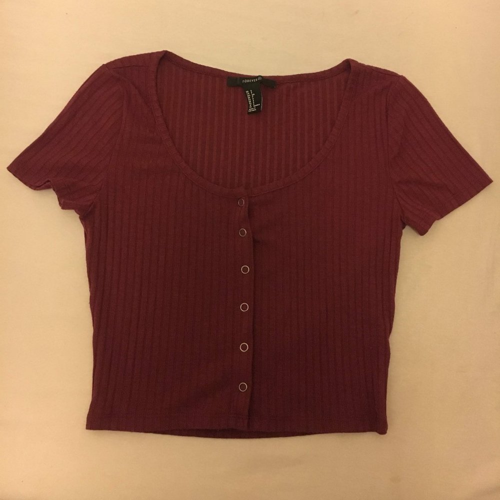Maroon Crop Top